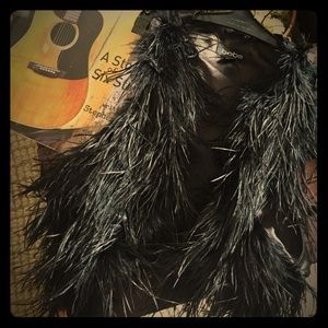 Bebe Black Ostrich Vest