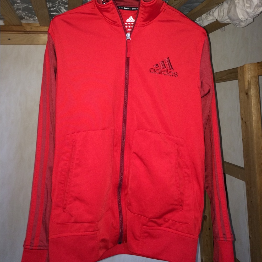 Red Adidas Climalite Zip-Up Size Small