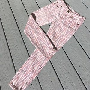Pink Purple Cream Indian Print Skinny Jeans