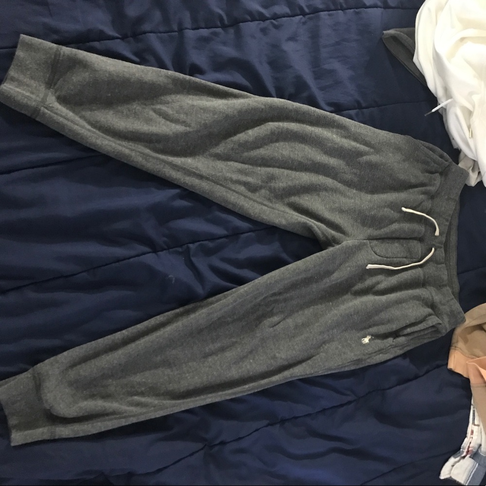 Grey Polo Sweats Cuffed Bottoms Men's