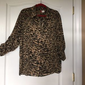 Shear printed blouse