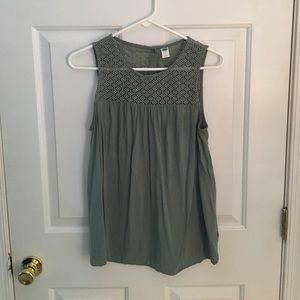 Green sleeveless cutout top
