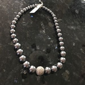 faux peal crystal beaded necklace