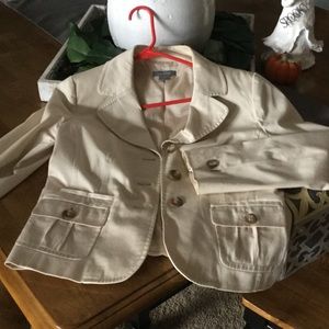 Ann Taylor Cream Twill Blazer Size 12