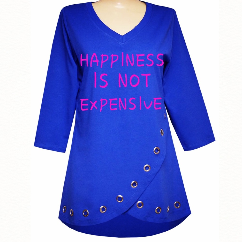 - V-Neck Grommet Tulip Tunic