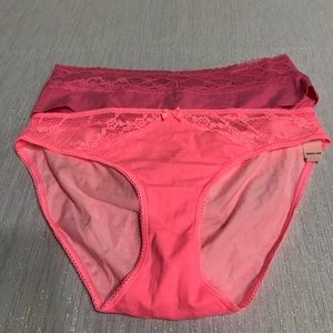 (2) NWT Victoria’s Secret Cotton & Lace Panties L