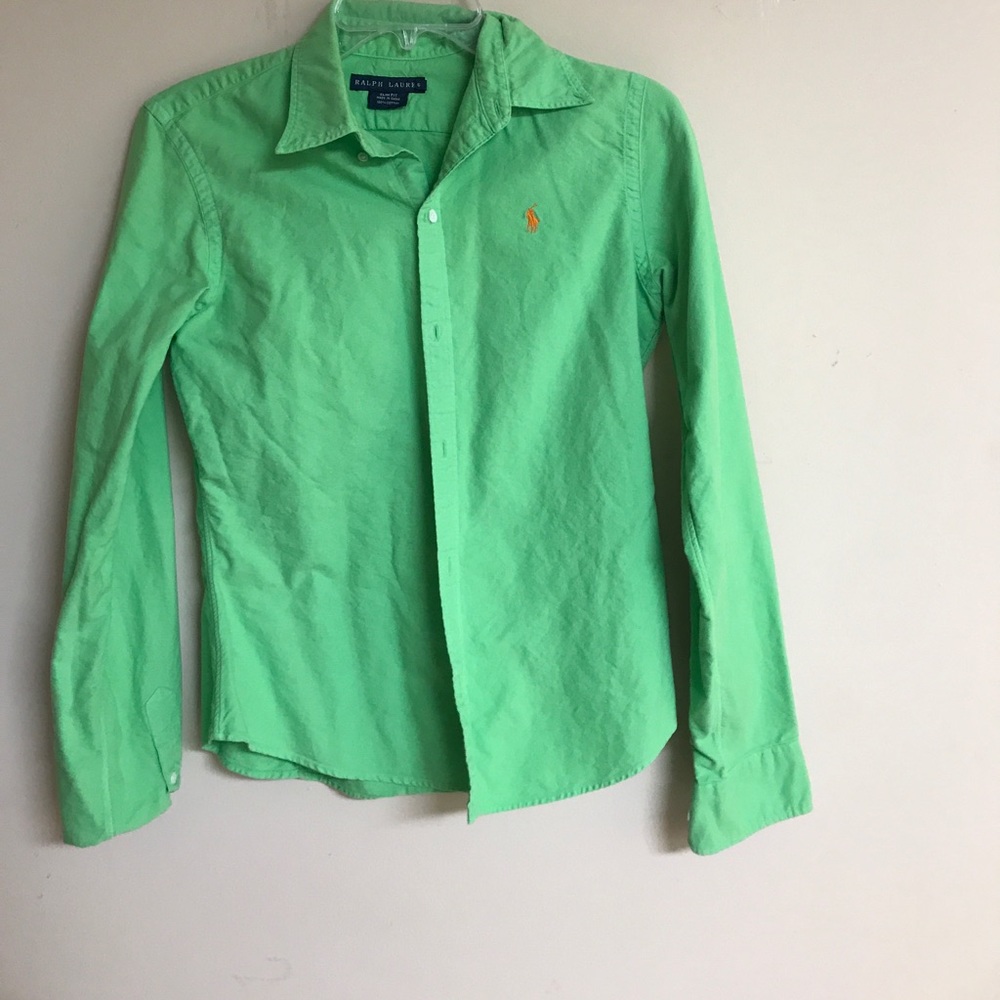 I am selling a used button down lime green shirt
