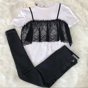 IWA53 - Nasty Gal "IVIVI" Lace Layered Tee