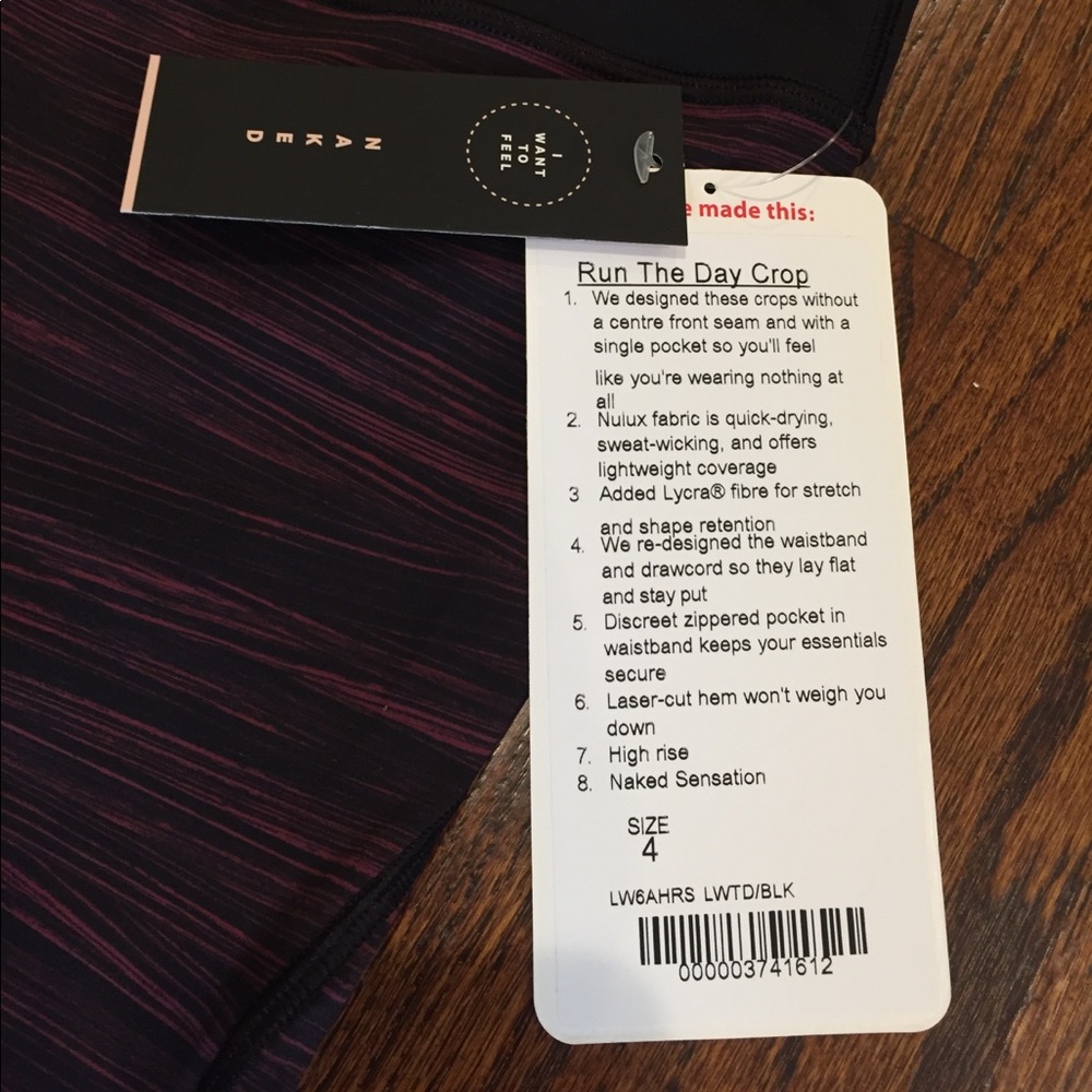🦄🍋RARE Lululemon NWT Run The Day Crop! - Picture 7 of 8
