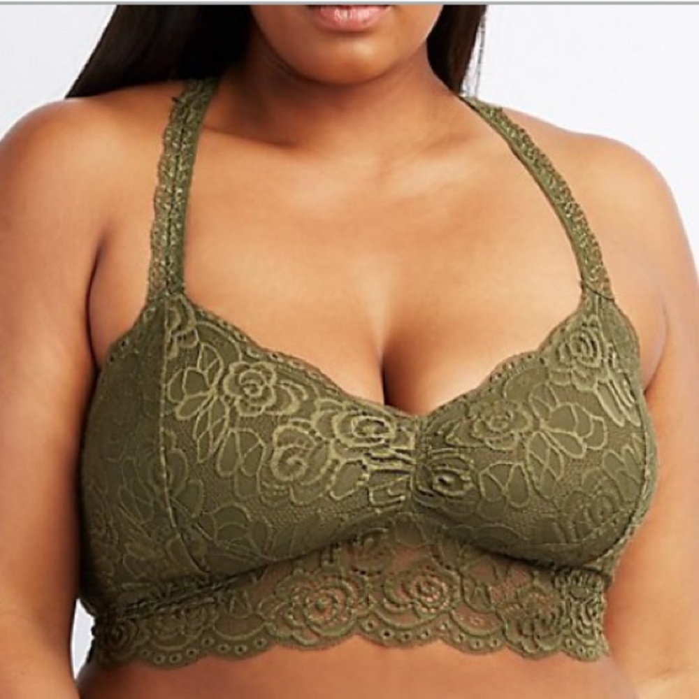 BLACK lace longline bralette