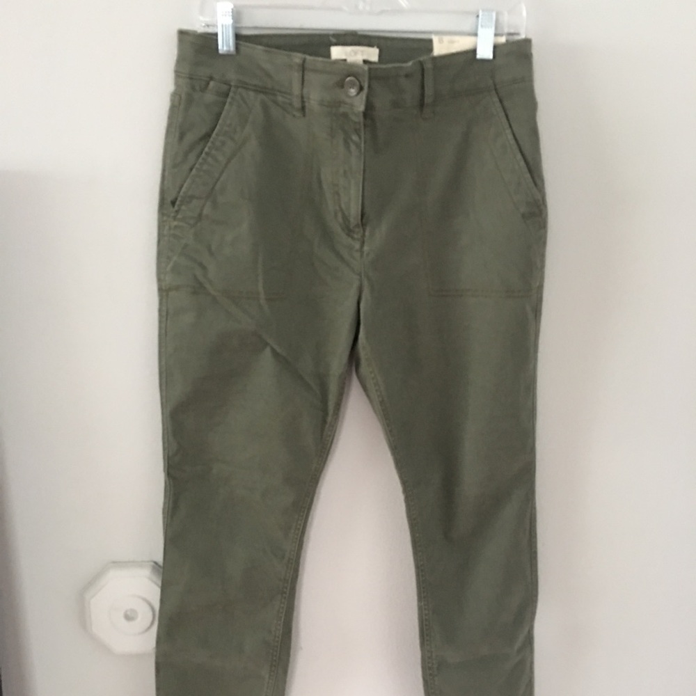 High waisted Loft olive pants New with tags!