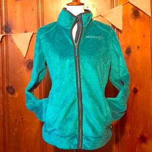 Teal fleece zip-up large Free Country Jacket!