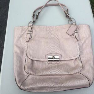 Coach embossed leather shoulder bag