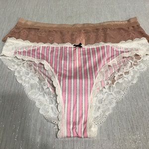 Set of (2) NWT Victoria’s Secret Lace Panties L