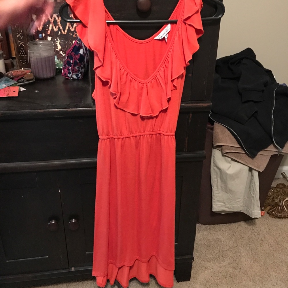 Orange dress knee length