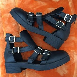 Black Cutout Boots