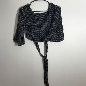 Tribal Tie Open-back Crop Top