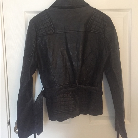 Basil belted leather biker jacket - Picture 2 of 8
