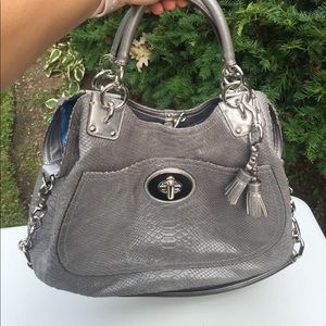 Coach embossed leather satchel bag
