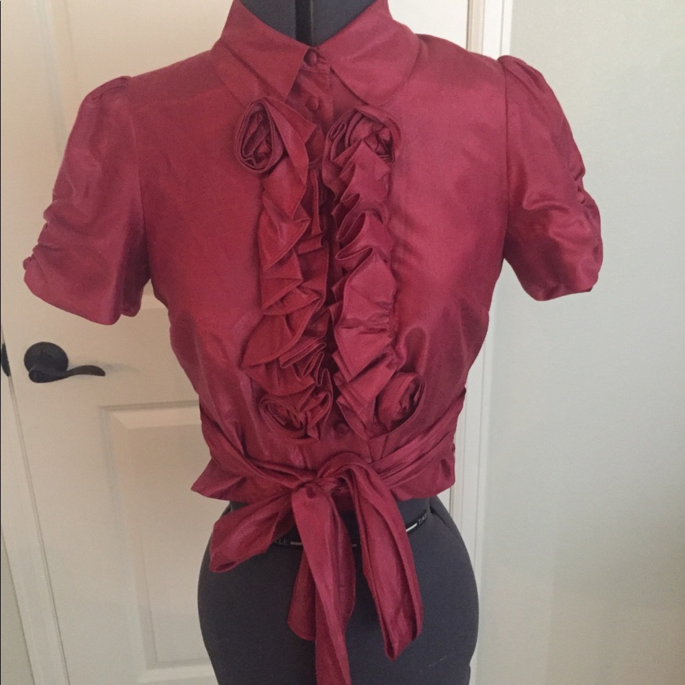 Size med red dress blouse.