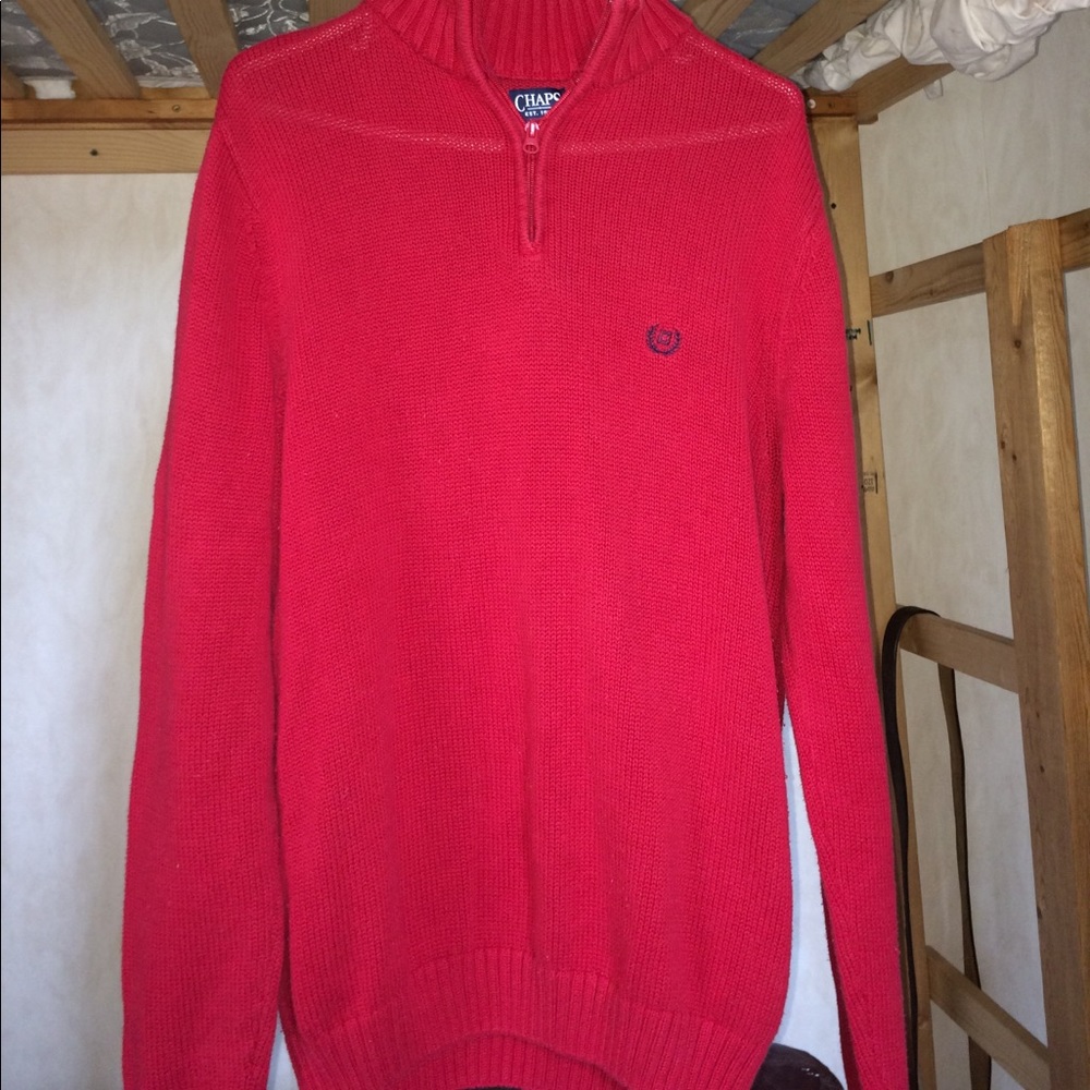 Red Chaps Quarter-Zip Sweater Size Medium