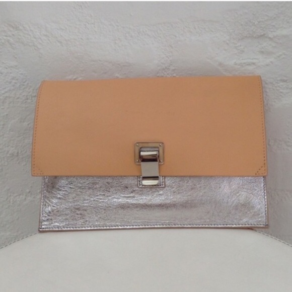 Proenza Schouler Lunchbox cream and silver clutch - Picture 3 of 8