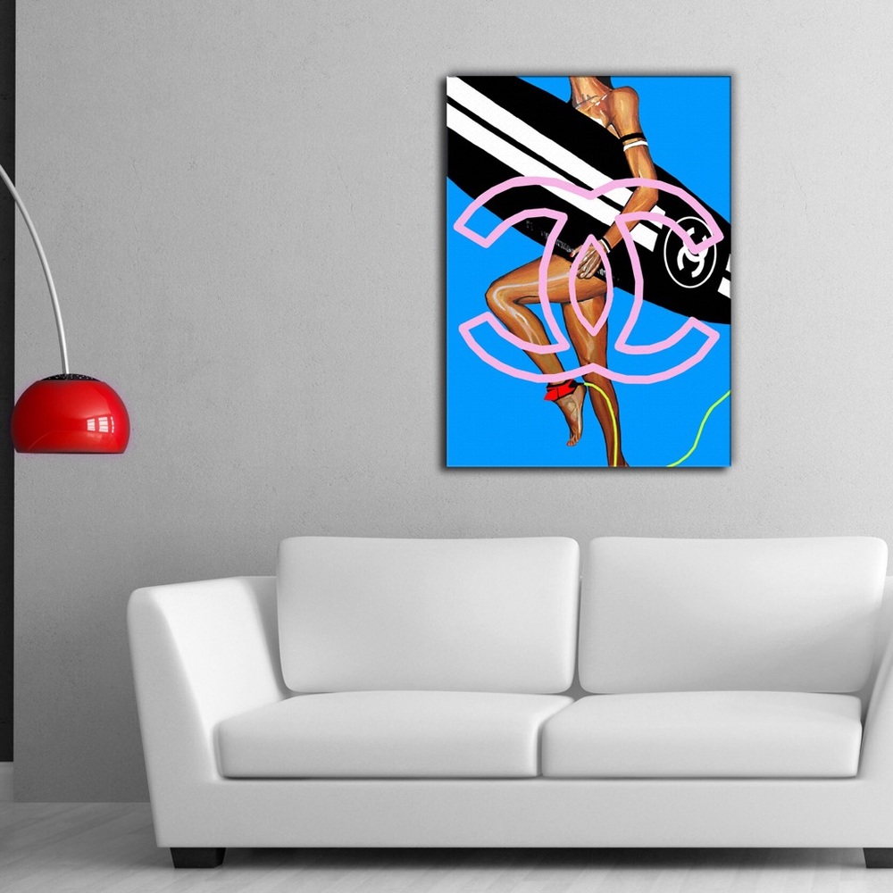 Chanel Surf Girl Giclée Canvas Print Art