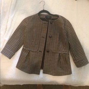 Plaid Brown Talbots Wool Blazer - M-L