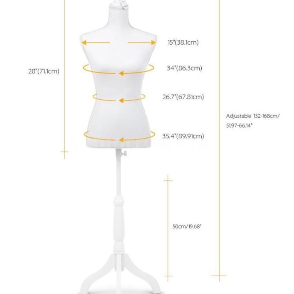 Mannequin measurements plus push-up bra used