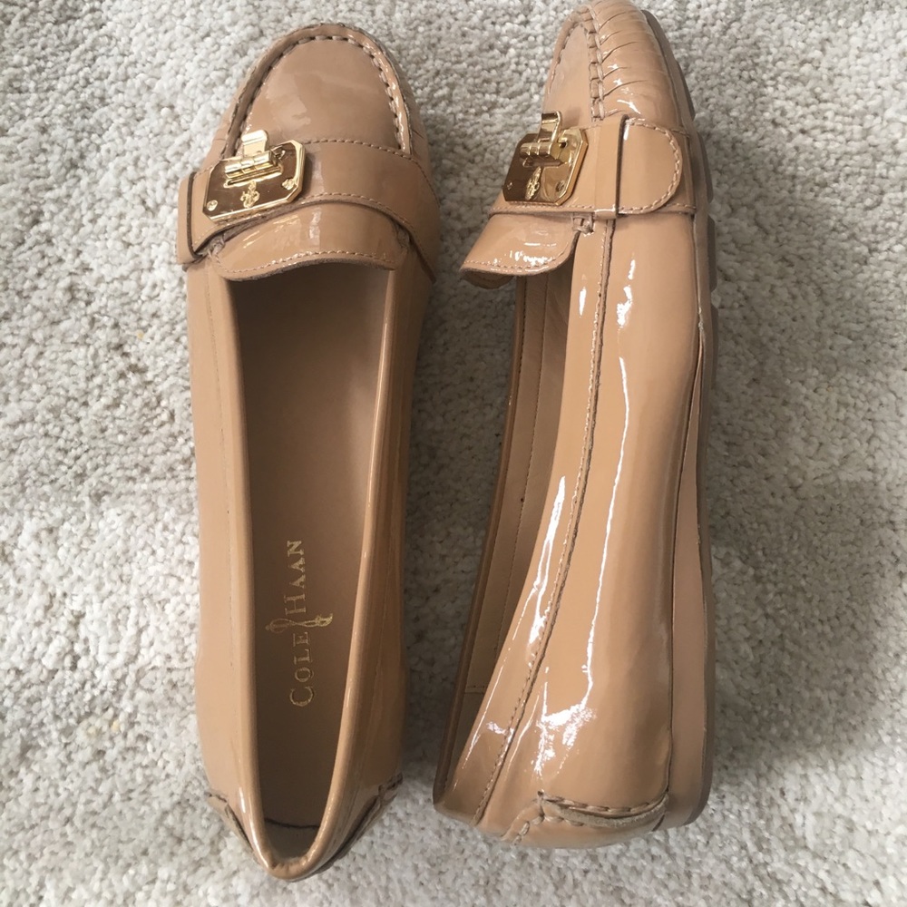 Cole Haan Nude Patent Leather Loafers
