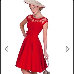 Alika Red Retro Circle Dress 4XL