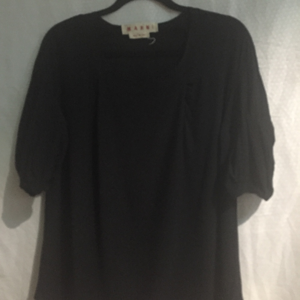 MARNI BLACK BLOUSE SIZE I 38 US 8 VISCOSE
