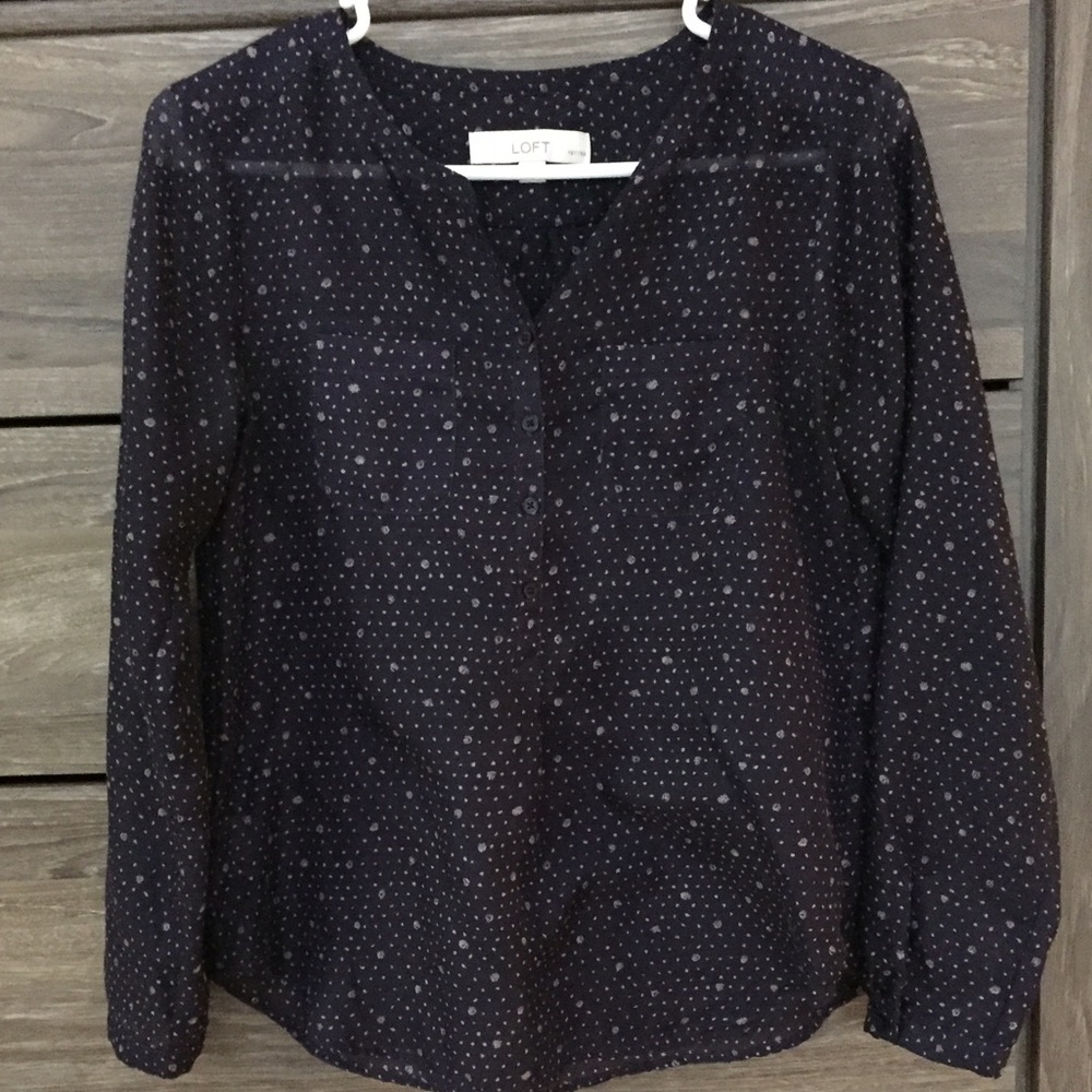 Loft navy blouse worn once
