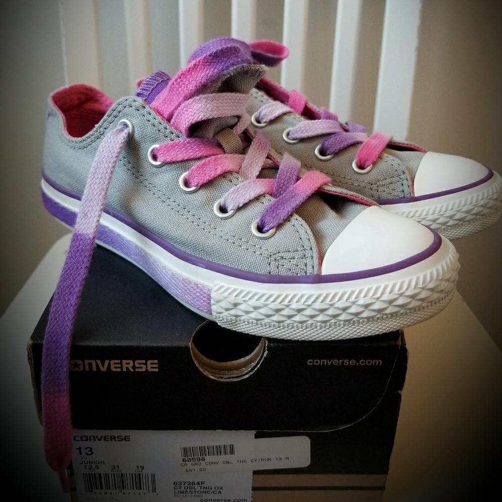 Converse Double Tongue Oxford Limestone Grey sz 13