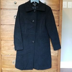 New black wool blend women's  coat