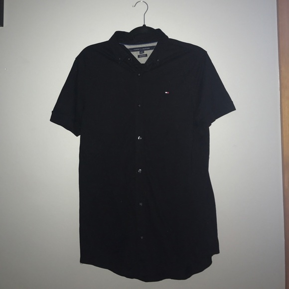 TOMMY HILFIGER Black short sleeve button up - Picture 1 of 1