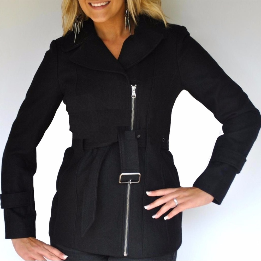 Belted Asymmetrical Zip Coat