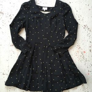 Harlyn L/S star print fit n flare dress