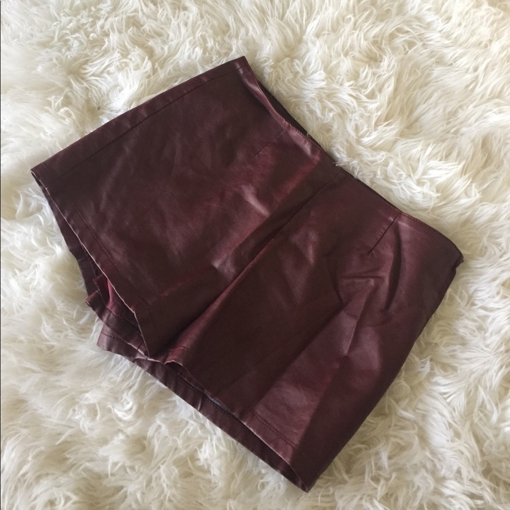 FOREVER21 // VEGAN OXBLOOD SHORTS