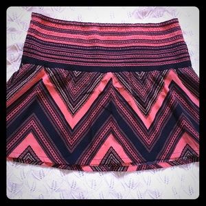 Coral/Navy Mini Skirt