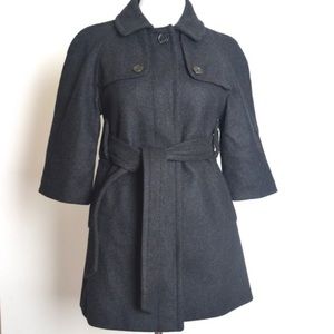 Charcoal Gray 3/4 Sleeve Peacoat