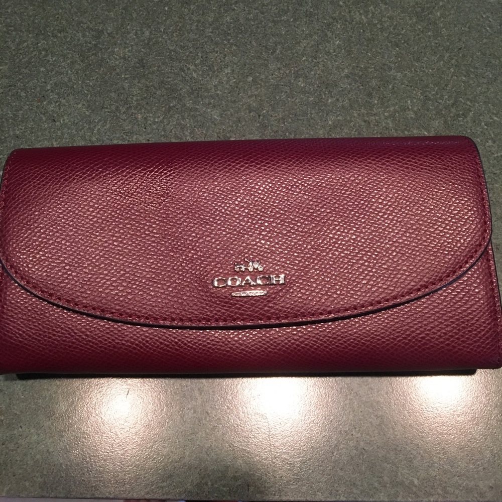 Coach pebble leather wallet