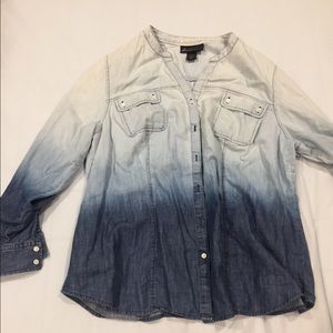 Lane Bryant Ombré Chambray Button Up