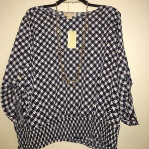 Michael Kors Navy/white blouse 3x