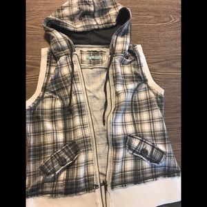 Maurices Plaid Hooded Vest