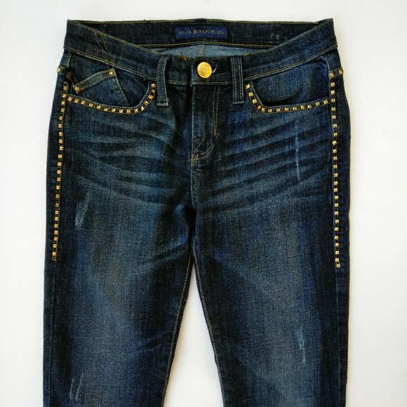 Rock & Republic Gold Studded Jeans - Picture 3 of 5