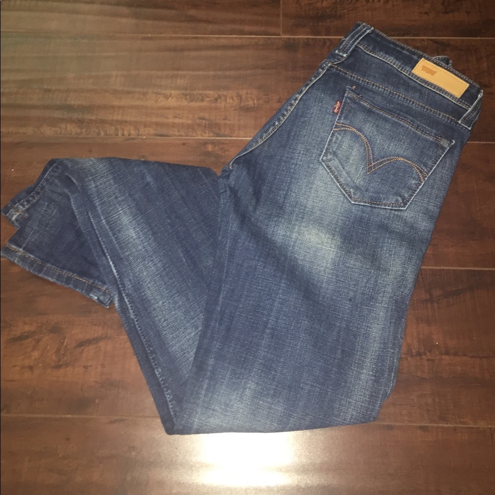 Washed Denim Blue Jeans