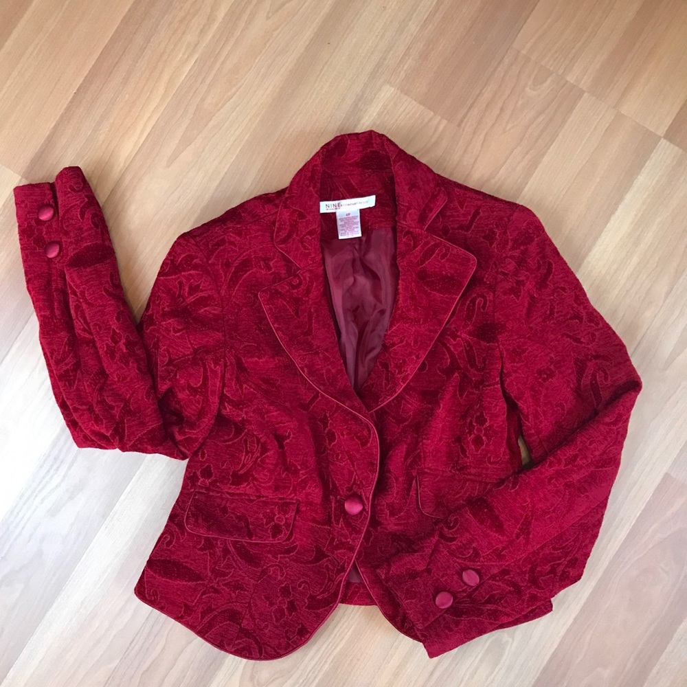 Nine & co Nine West petite red brocade blazer