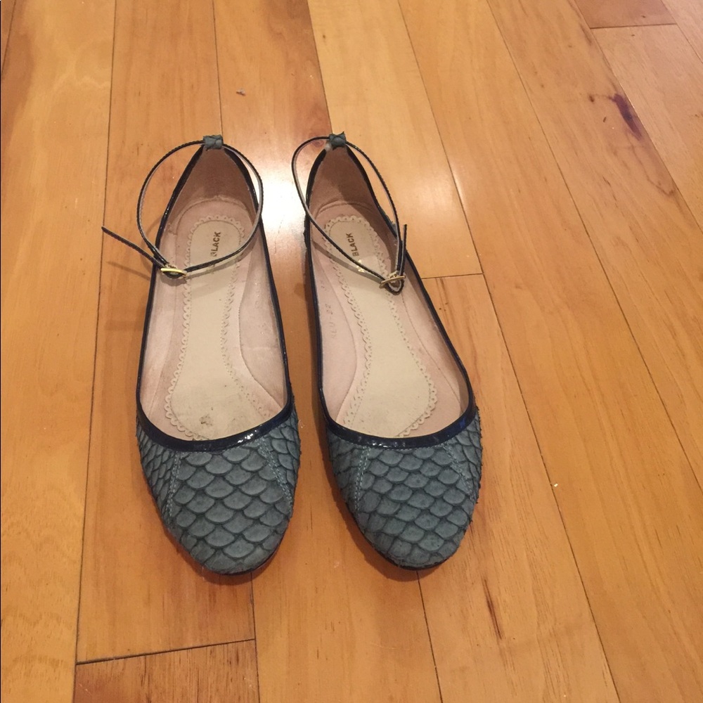 Leather ankle strap flats