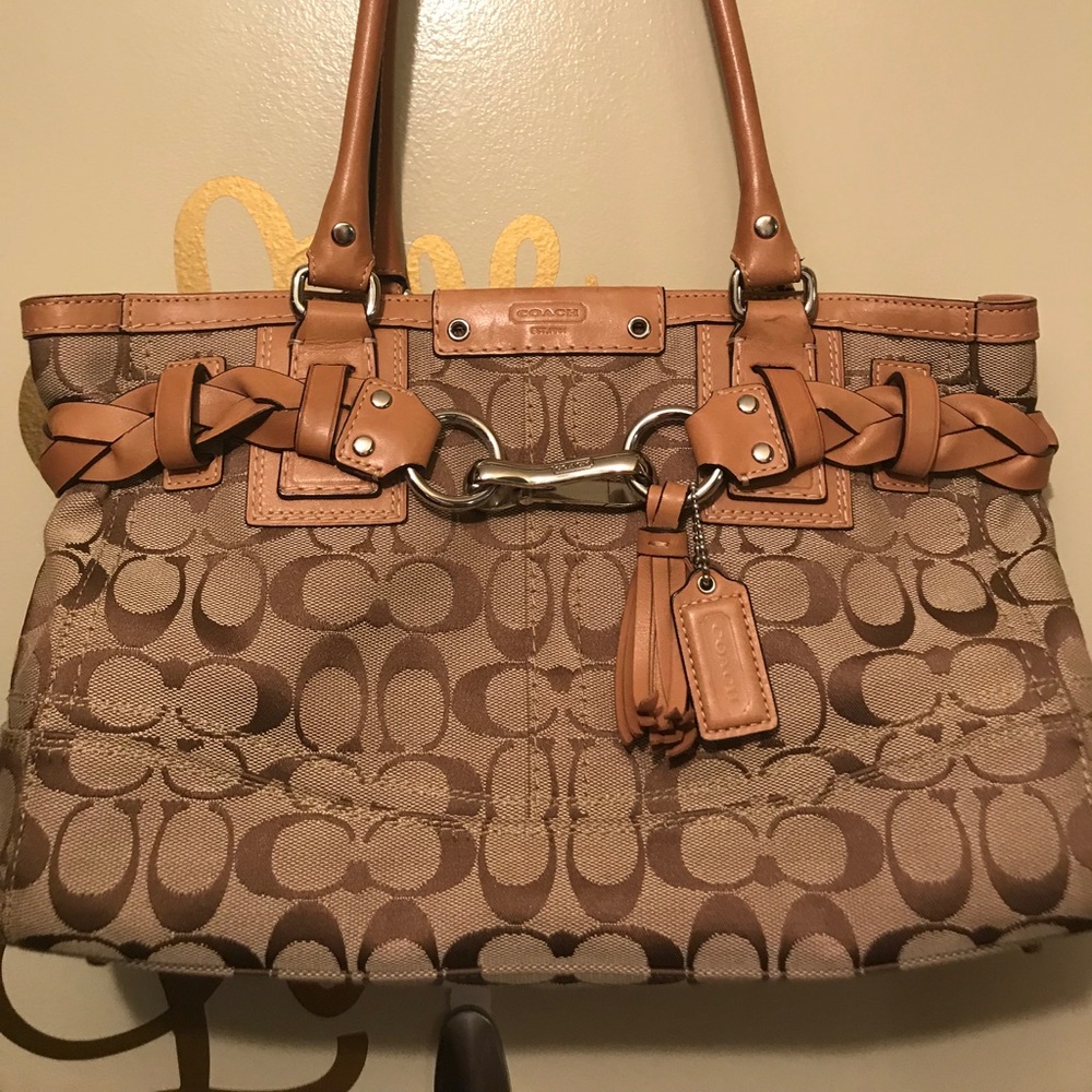 Coach Hampton Signature Brown & Tan Bag-